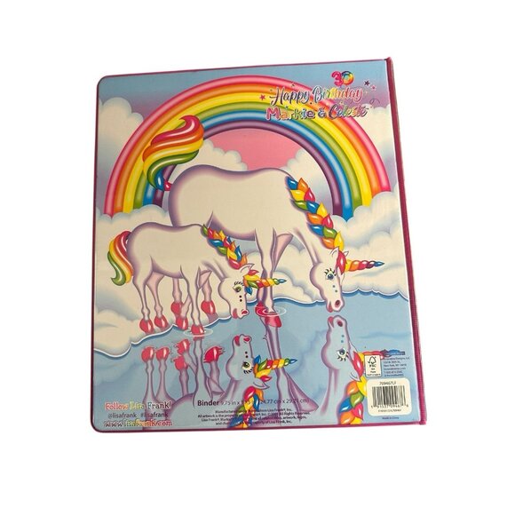 2021 Lisa Frank 3 Ring Binder Happy 30th Birthday Markie & Celeste Unicorn - Picture 8 of 8